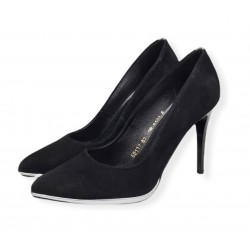 Lux by Dessi P9103 magassarkú női cipő fekete-ezüst