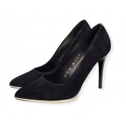 Lux by Dessi P9103 magassarkú női cipő fekete-arany